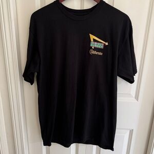 In N Out Burger California Graphic T Shirt Black Large Sunset Back Print Tee